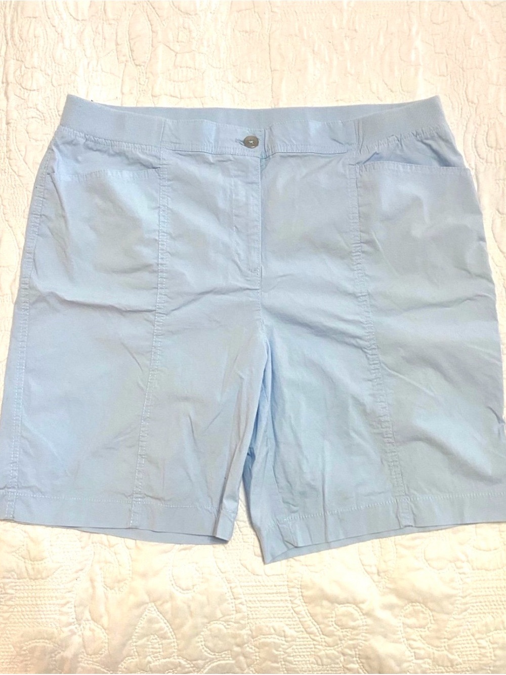 Chico's Light Blue Stretch Bermuda Shorts